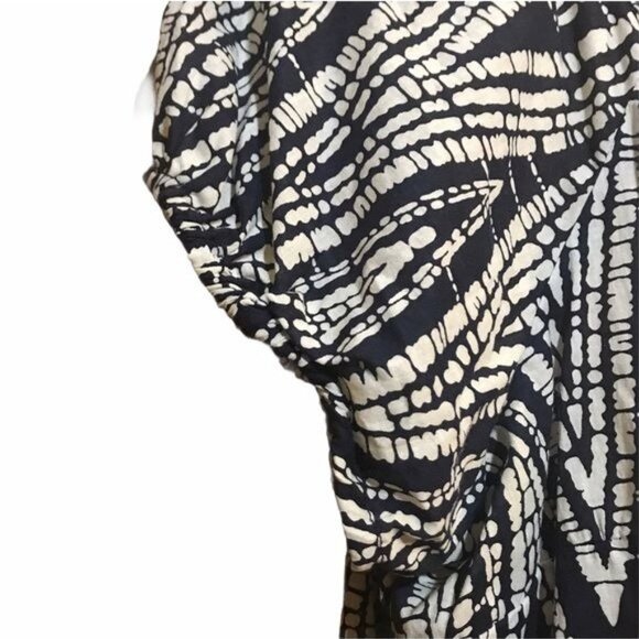 George Women's Blouse Blue White Smock Fit Cap Sleeve Button Up XL - Picture 7 of 8